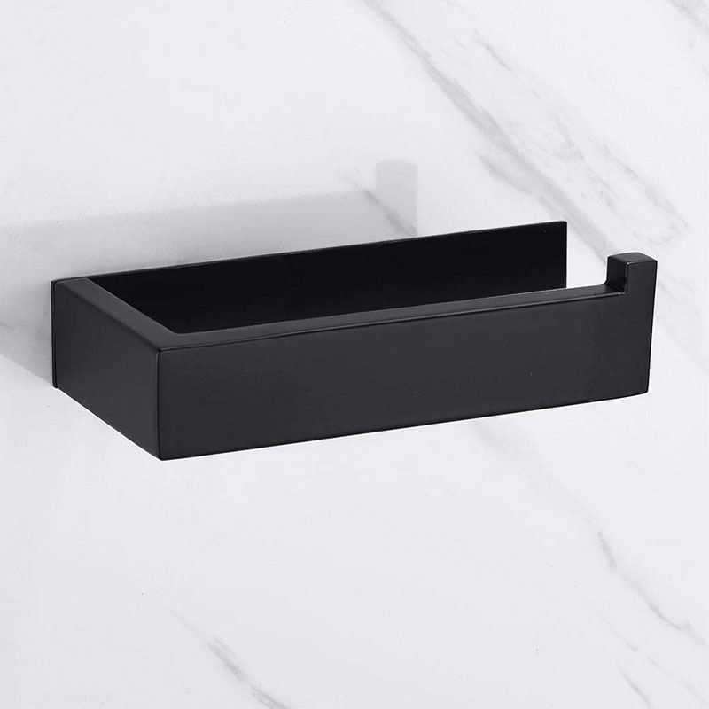 Uchwyt na papier toaletowy czarny samoprzylepny AS8619200