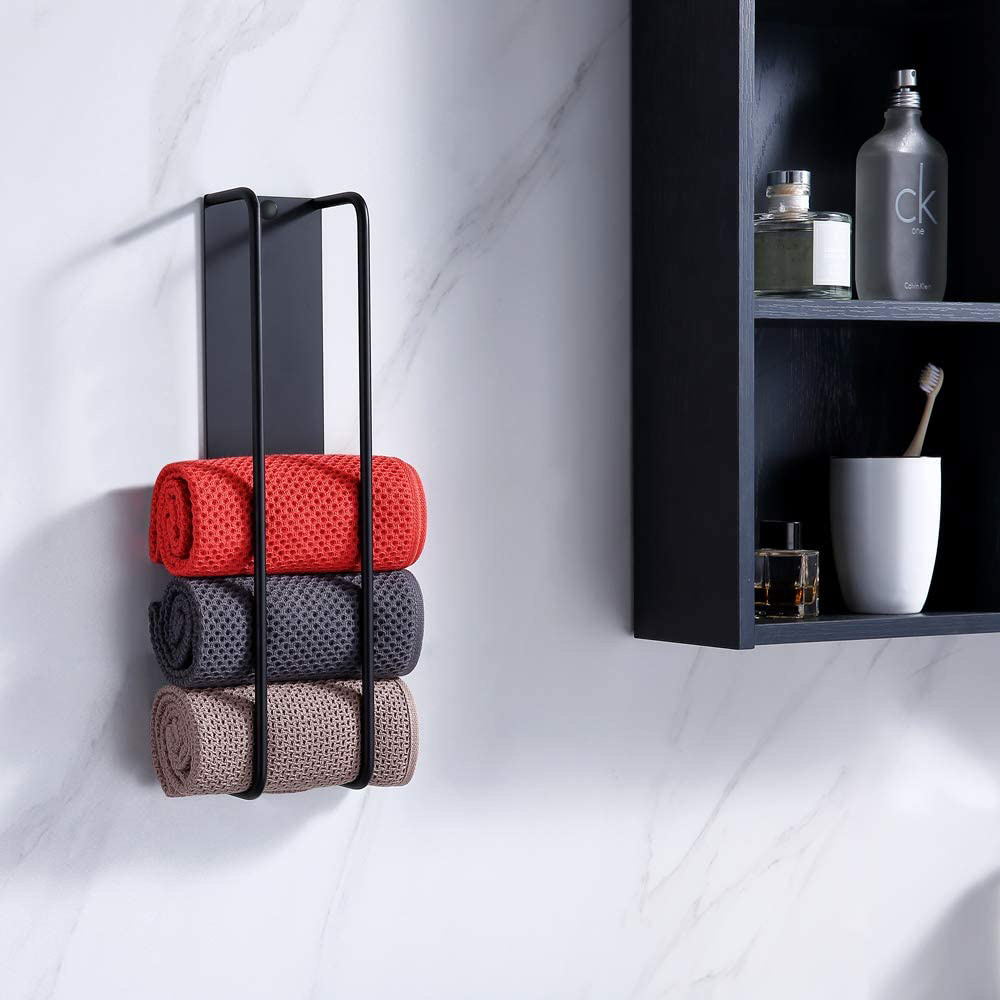 Wieszak ścienny łazienkowy na ręczniki czarny AS8900100