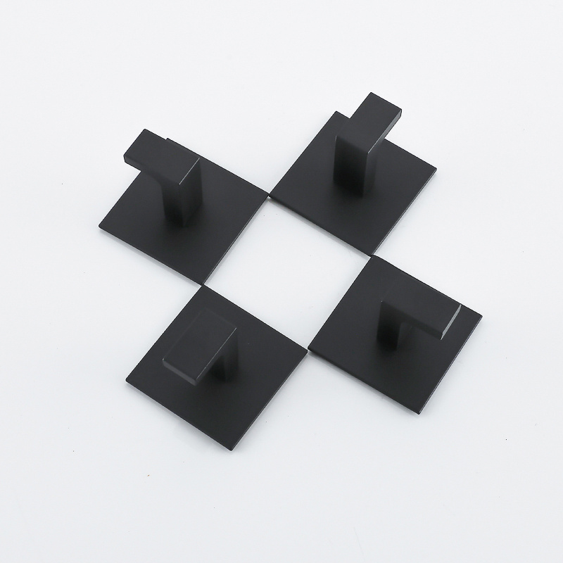 4x Wieszak haczyk samoprzylepny czarny na ręczniki