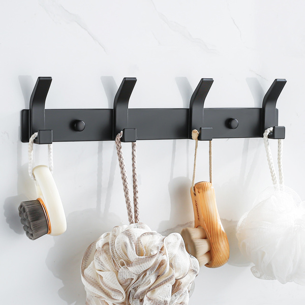 Wieszak haczyki łazienkowy na ręczniki czarny AS3305-4