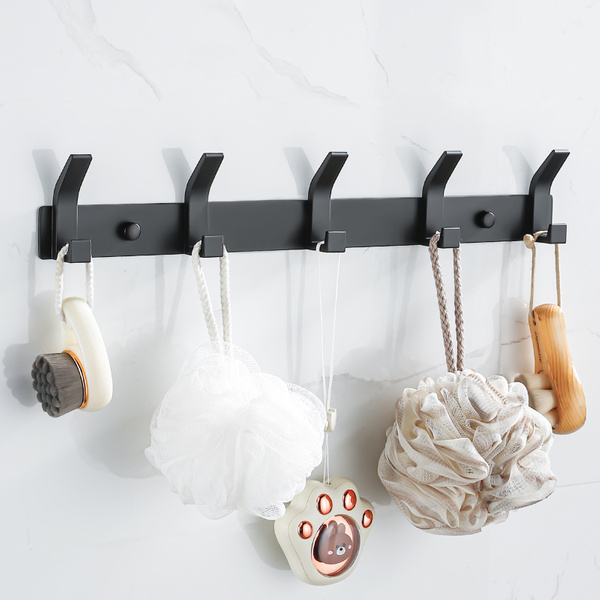 Wieszak haczyki łazienkowy na ręczniki czarny AS3305-5