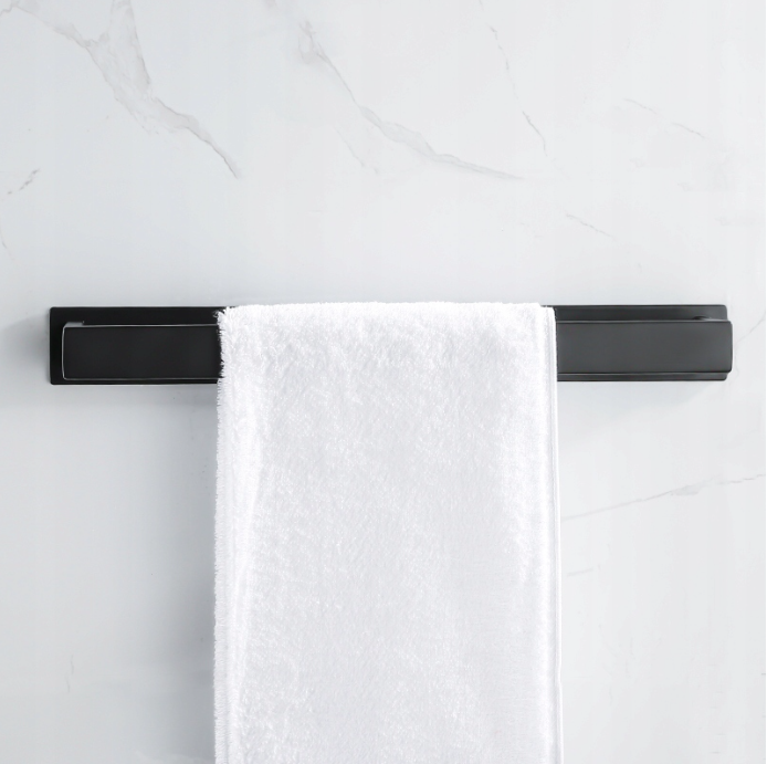 Wieszak łazienkowy czarny samoprzylepny AS8811000-300mm