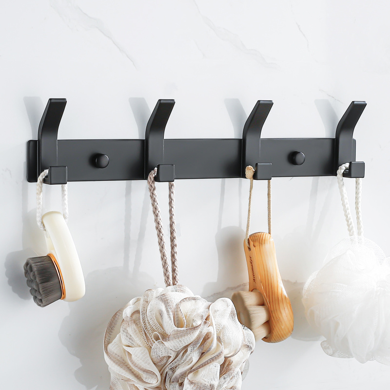 Wieszak haczyki łazienkowy na ręczniki czarny AS3305-4