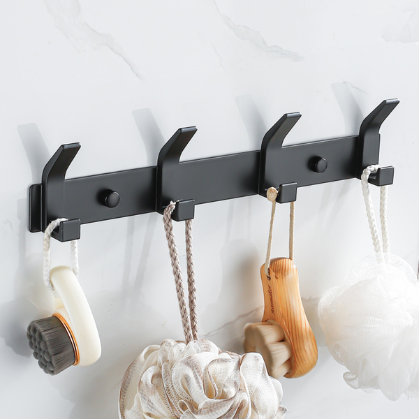 Wieszak haczyki łazienkowy na ręczniki czarny AS3305-4
