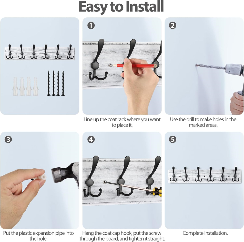 WIESZAK ŚCIENNY NA UBRANIA WIESZAK DO PRZEDPOKOJU