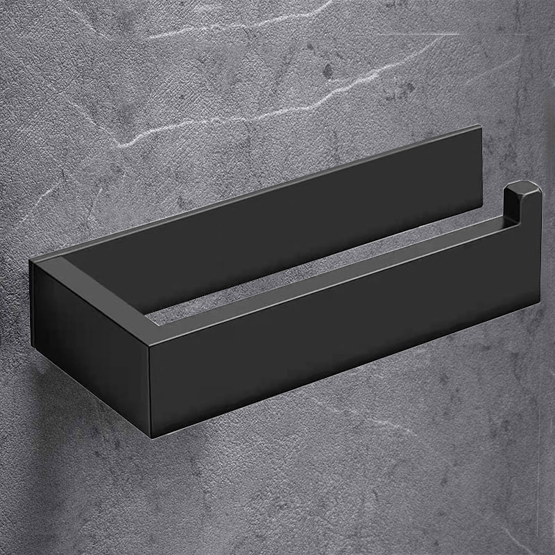 Uchwyt na papier toaletowy czarny samoprzylepny AS8619200