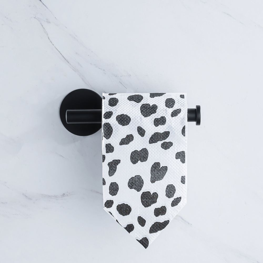 Uchwyt na papier toaletowy czarny samoprzylepny AS8619300