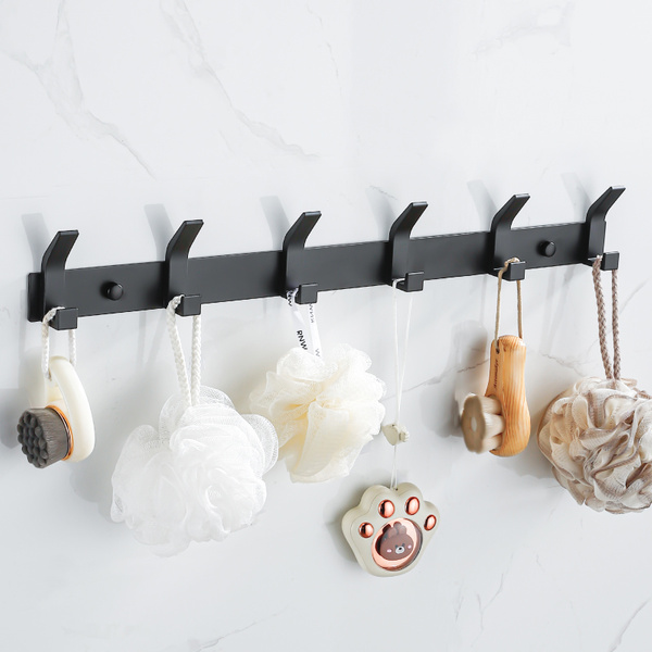Wieszak haczyki łazienkowy na ręczniki czarny AS3305-6