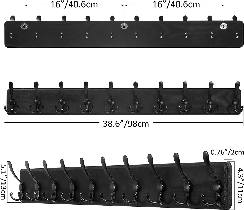 WIESZAK ŚCIENNY NA UBRANIA WIESZAK DO PRZEDPOKOJU