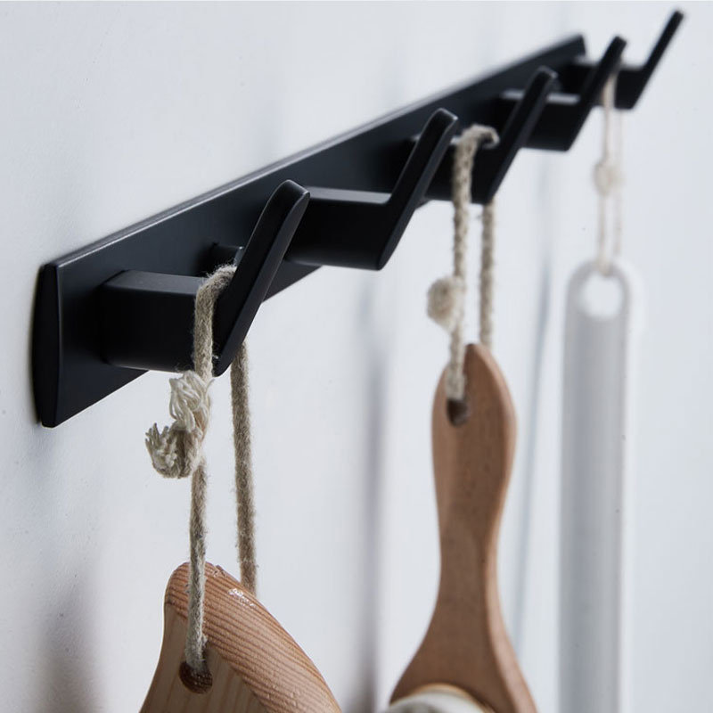 Wieszak haczyki łazienkowy na ręczniki czarny AS3302-5