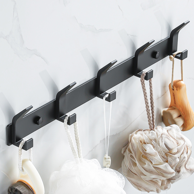 Wieszak haczyki łazienkowy na ręczniki czarny AS3305-5