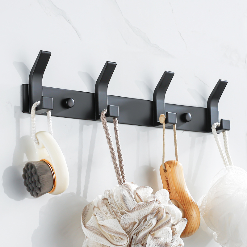 Wieszak haczyki łazienkowy na ręczniki czarny AS3305-4