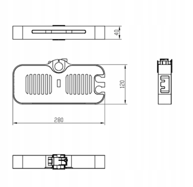 Półka mocowana na drążek prysznicowy AS8800800