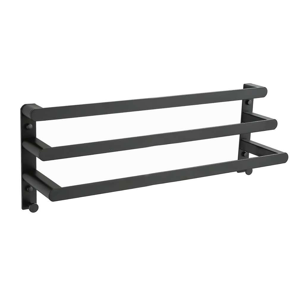 Wieszak ścienny łazienkowy na ręczniki czarny AS8900200