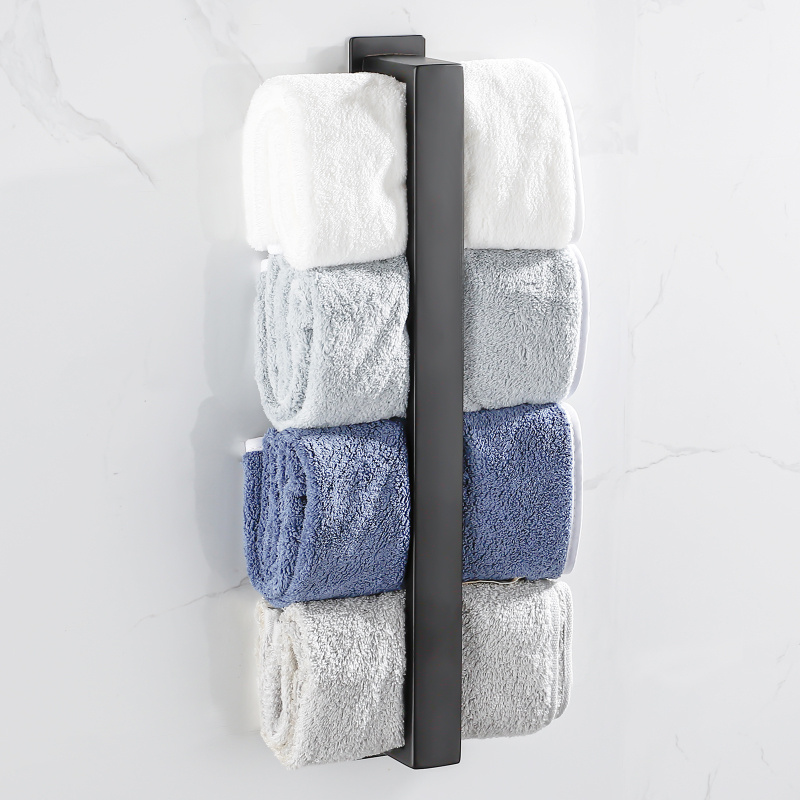 Wieszak łazienkowy czarny samoprzylepny AS8811000-400mm