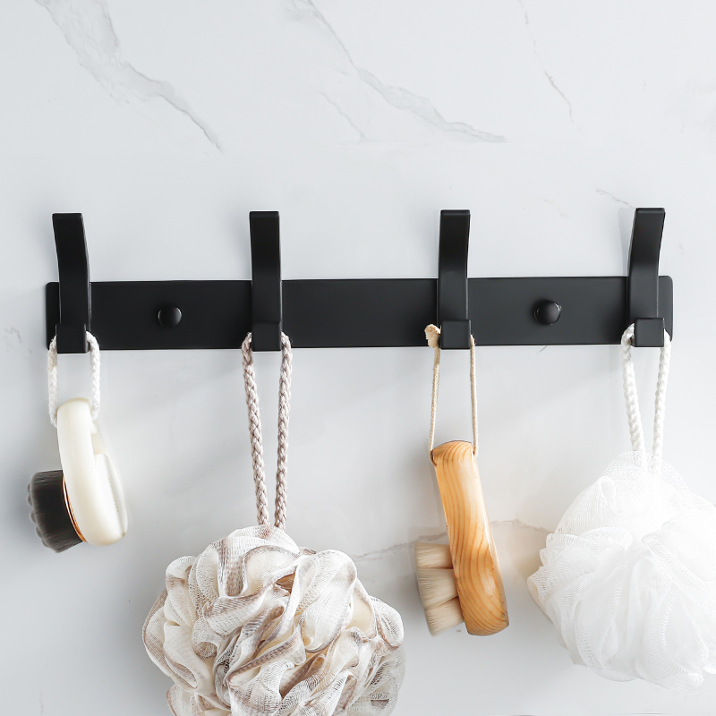 Wieszak haczyki łazienkowy na ręczniki czarny AS3305-4