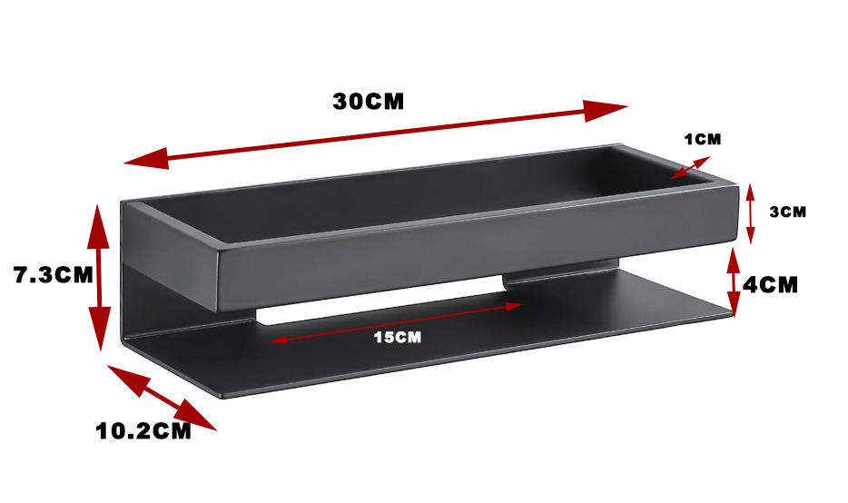Koszyk półka łazienkowa czarna pod prysznic AS8802000