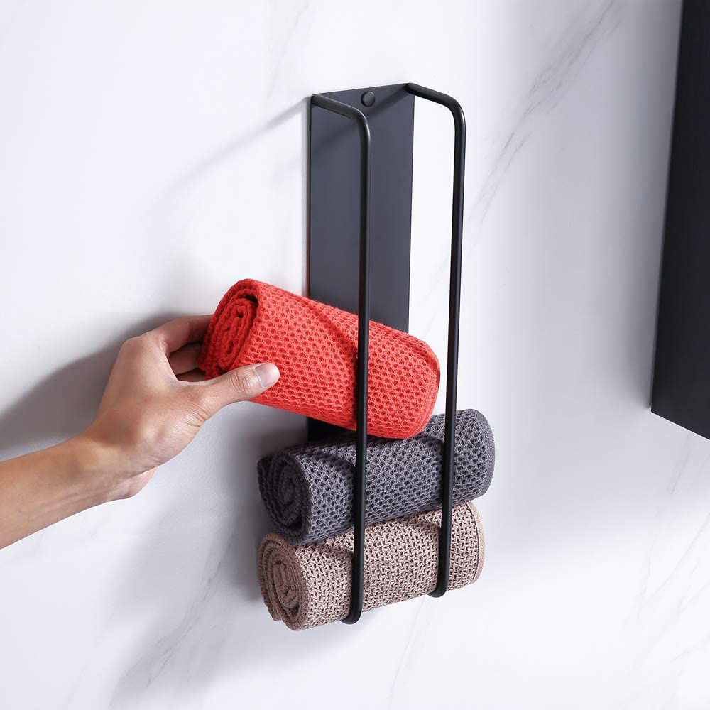 Wieszak ścienny łazienkowy na ręczniki czarny AS8900100