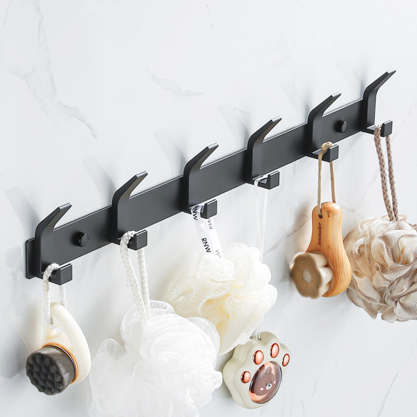 Wieszak haczyki łazienkowy na ręczniki czarny AS3305-6