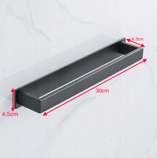 Wieszak łazienkowy czarny samoprzylepny AS8811000-300mm