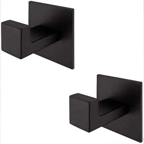 2x Wieszak haczyk samoprzylepny czarny na ręczniki